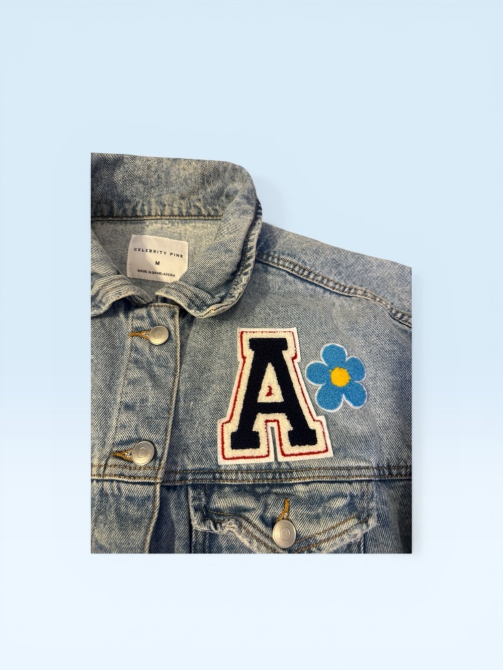 Denim Washed Jacket A Initial 23ptp - Picture 2 of 6